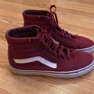 Skate Hi vans High Top Burgundy Red Vans Sneakers